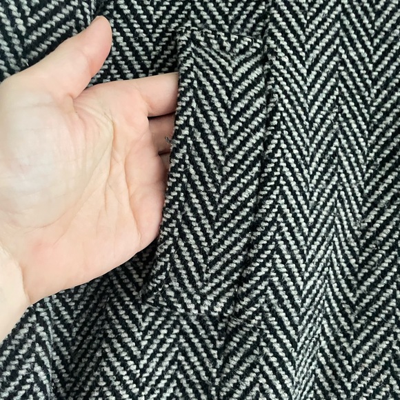 Loved, Smart Set Women’s Vintage B&W Wool Collared Coat Jacket Size Medium M - Picture 4 of 9